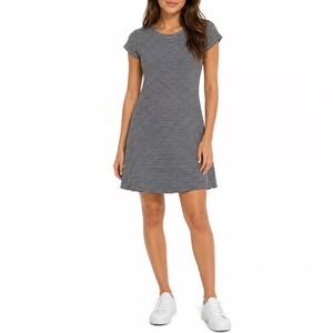Current Elliott The Beach Tee Dress Stripe Terry Navy White Mini Size 2